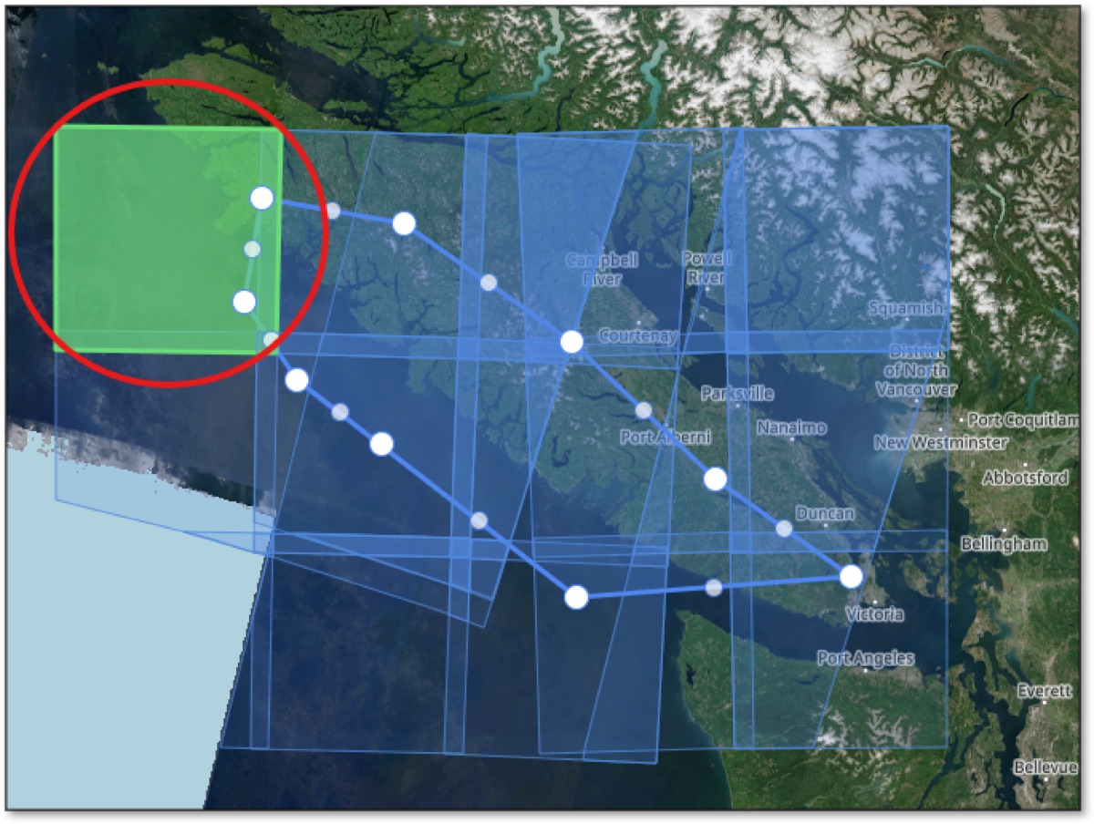 Selecting a Sentinel-2 scene from map results